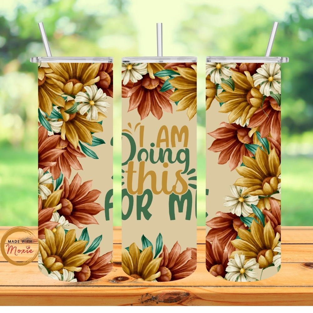 Inspirational Floral Travel Tumbler